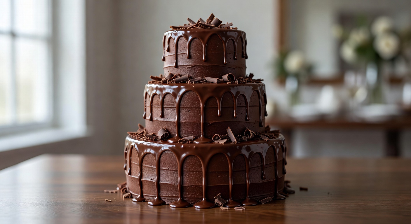 Rich dark chocolate drip cake