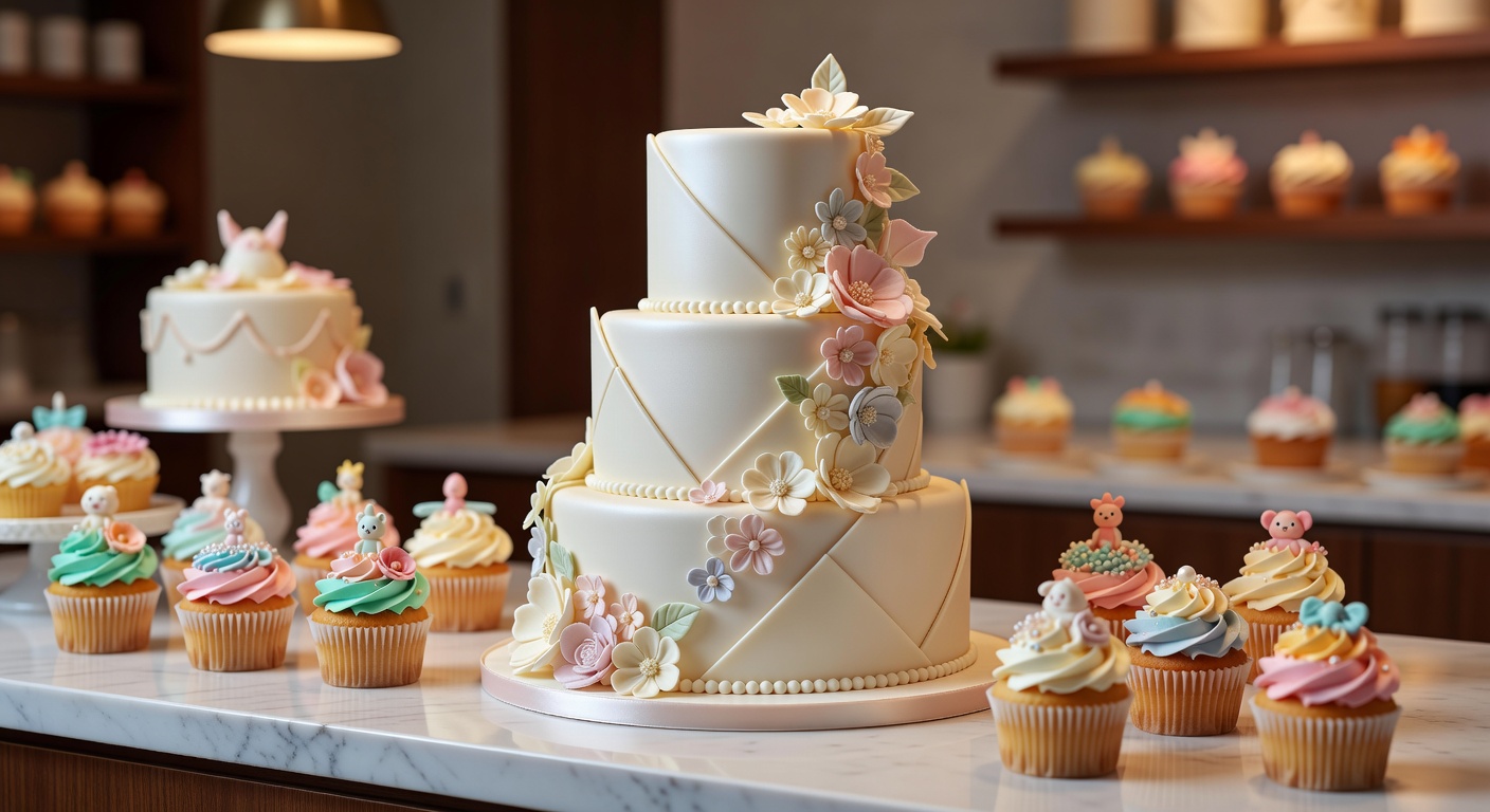 Beautifully sculpted custom fondant cake