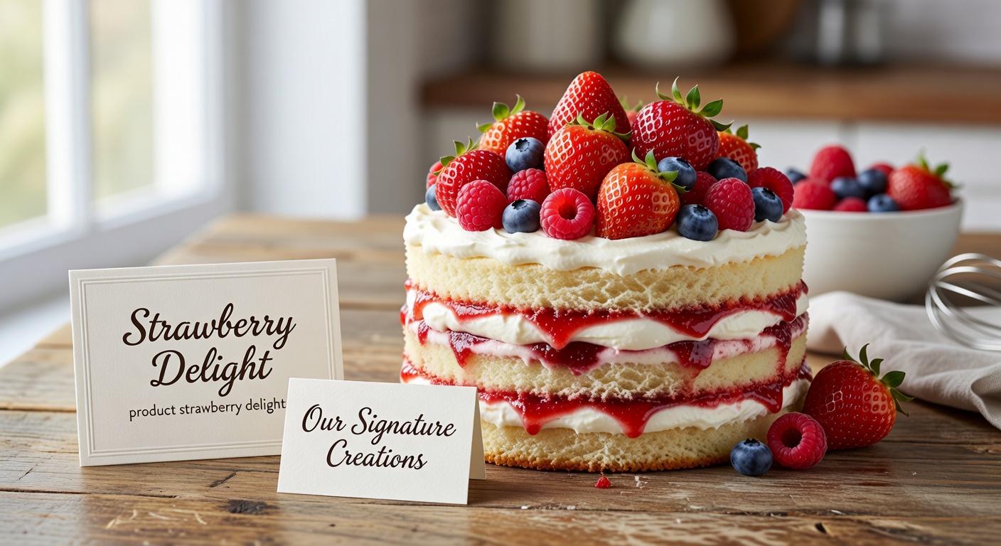 Strawberry Delight Cake with fresh berries
